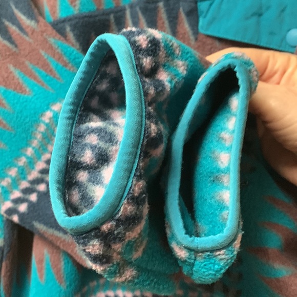 RARE EXC Patagonia Laughing Waters Elwha Blue Synchilla Snap T Fleece Women’s M - Picture 5 of 17